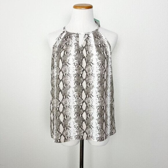 Papermoon Tops - Papermoon Stitch Fix Petite MP Medium Barita Keyhole Tank Blouse Animal Print